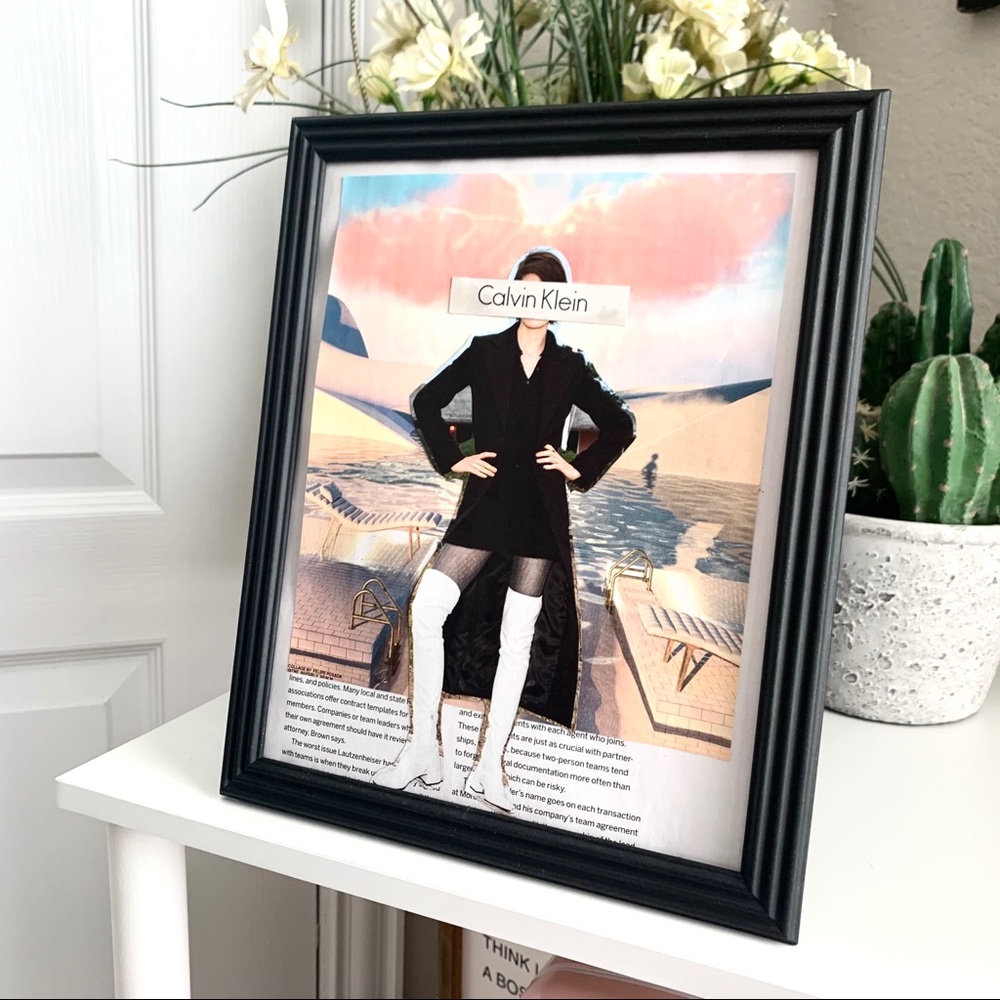 Calvin Klein Collage Wall Art Beach Scene Fashion Print Chic Editorial Decor